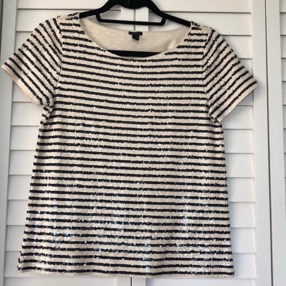 J.Crew Sequin Stripe Top